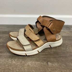 BIONICA Tri-Tone Leather Velcro Sandals